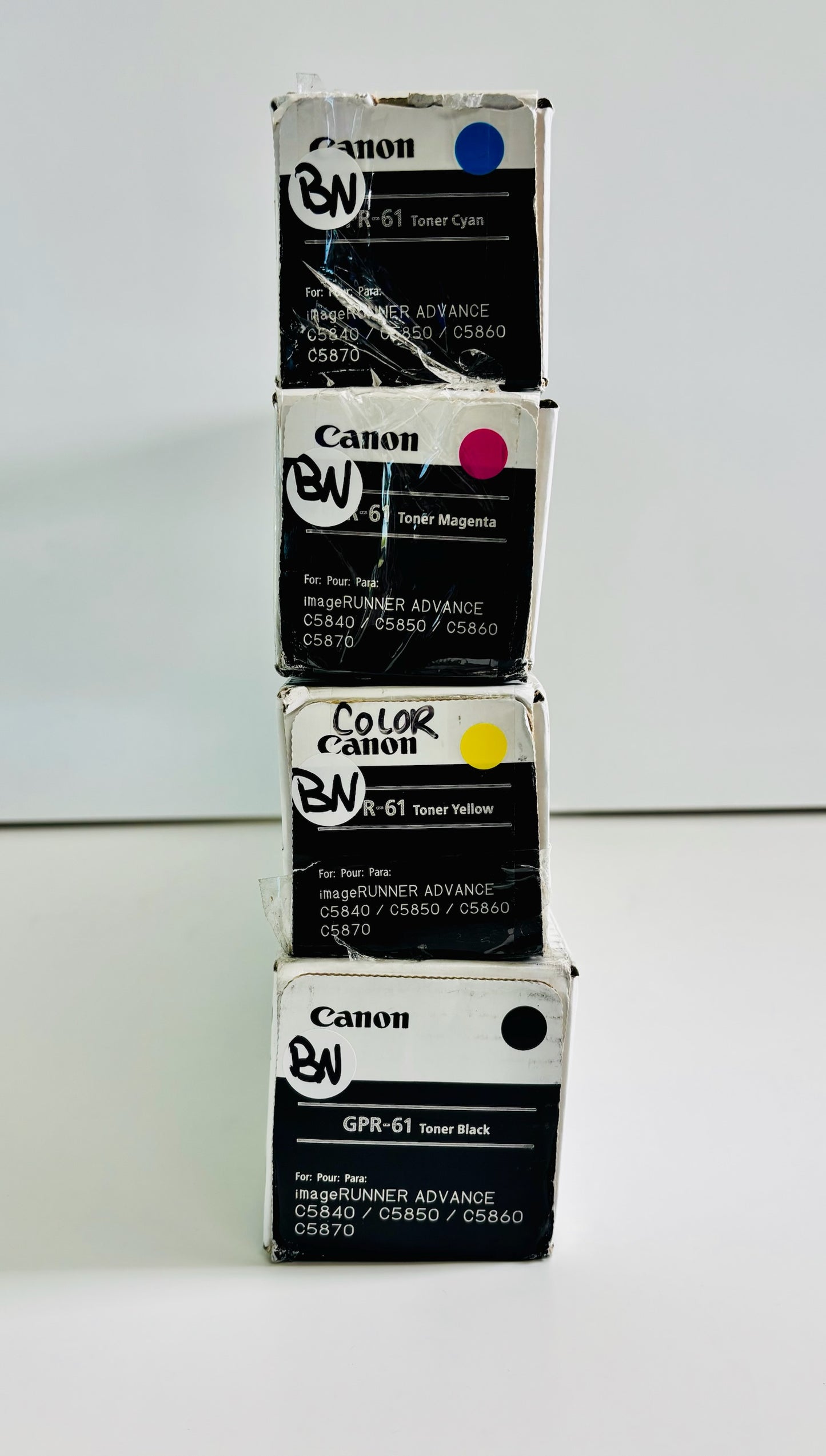 4 Genuine Canon IRA C5850i,DX C5870i High Yield Toners GPR-61, GPR61CMYK