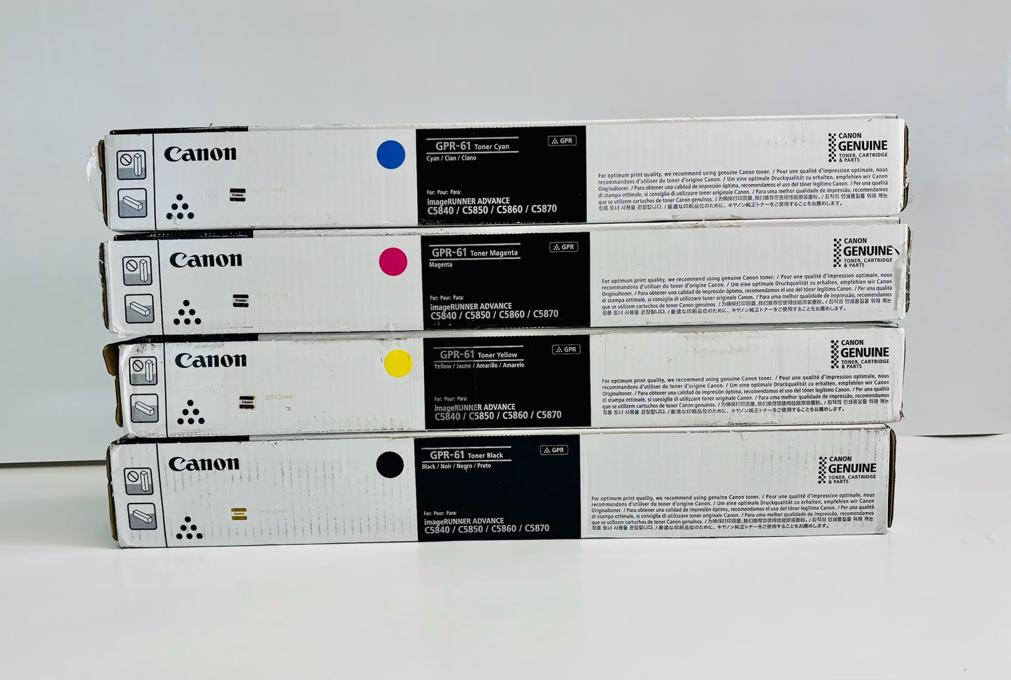 4 Genuine Canon IRA C5850i,DX C5870i High Yield Toners GPR-61, GPR61CMYK