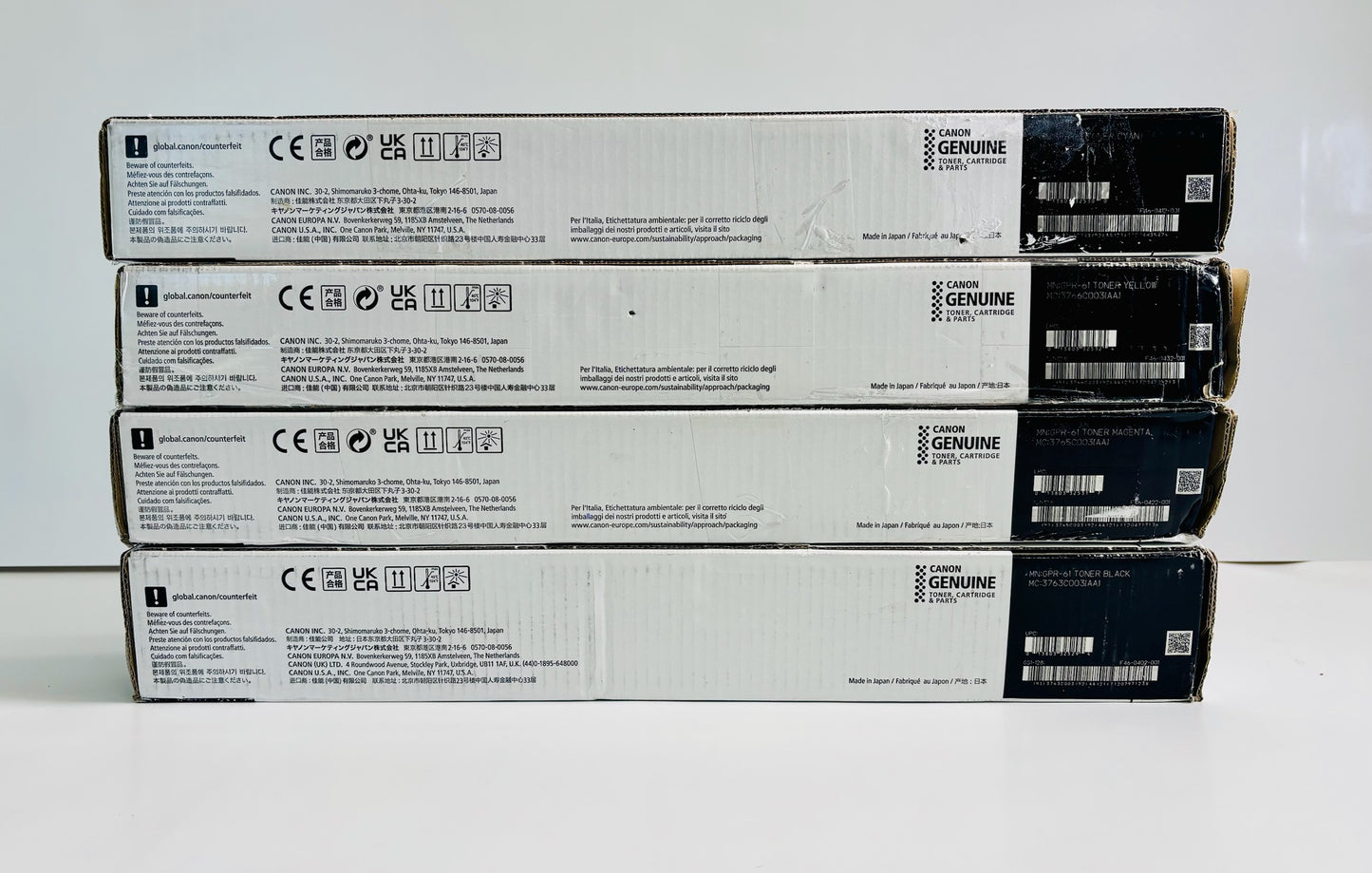 4 Genuine Canon IRA C5850i,DX C5870i High Yield Toners GPR-61, GPR61CMYK