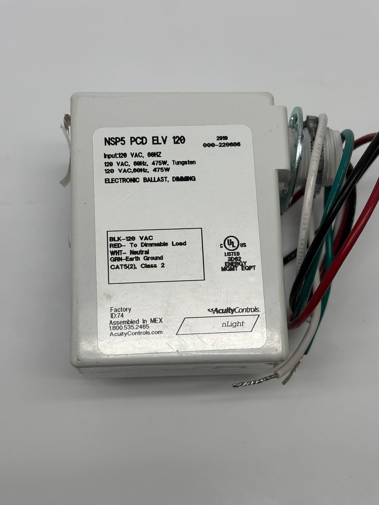 Acuity Controls (NSP5 PCD ELV 120) nLight, 60 hz, 475W