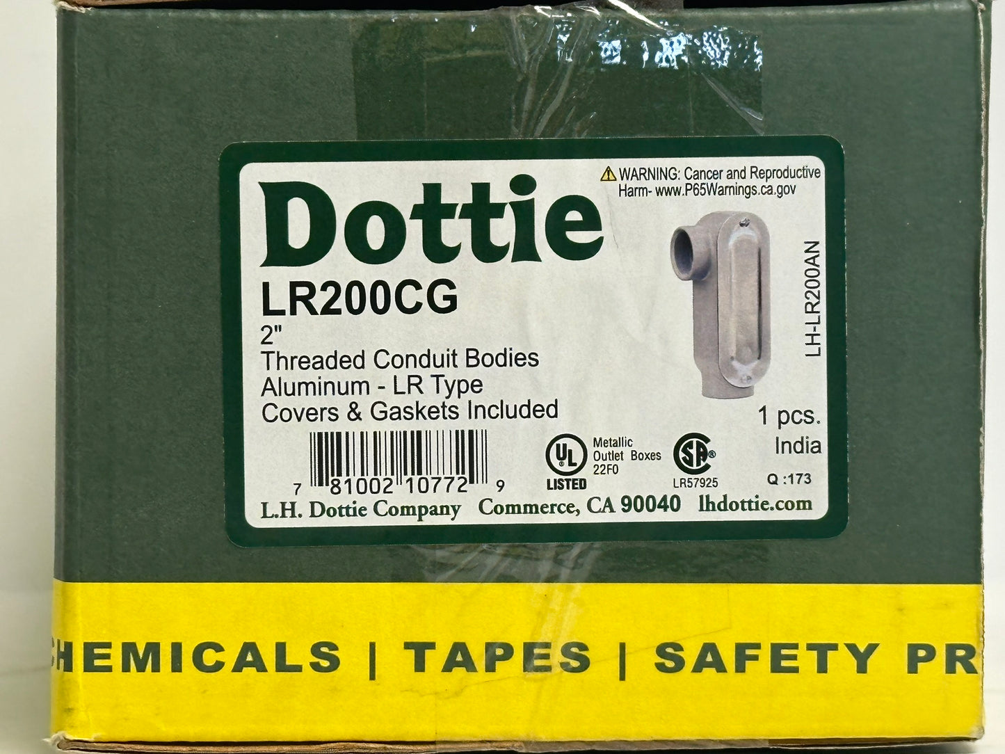 Dottie (LR200CG) 2" Threaded Conduit Bodies Aluminum- LR Type