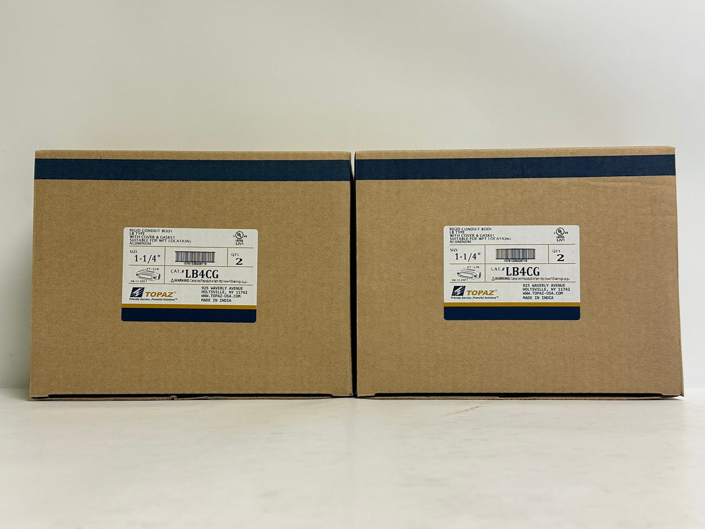 4 PK Southwire Topaz (LB4CG) 1-1/4" Rigid Conduit Body LB-Type w Cover and Gasket