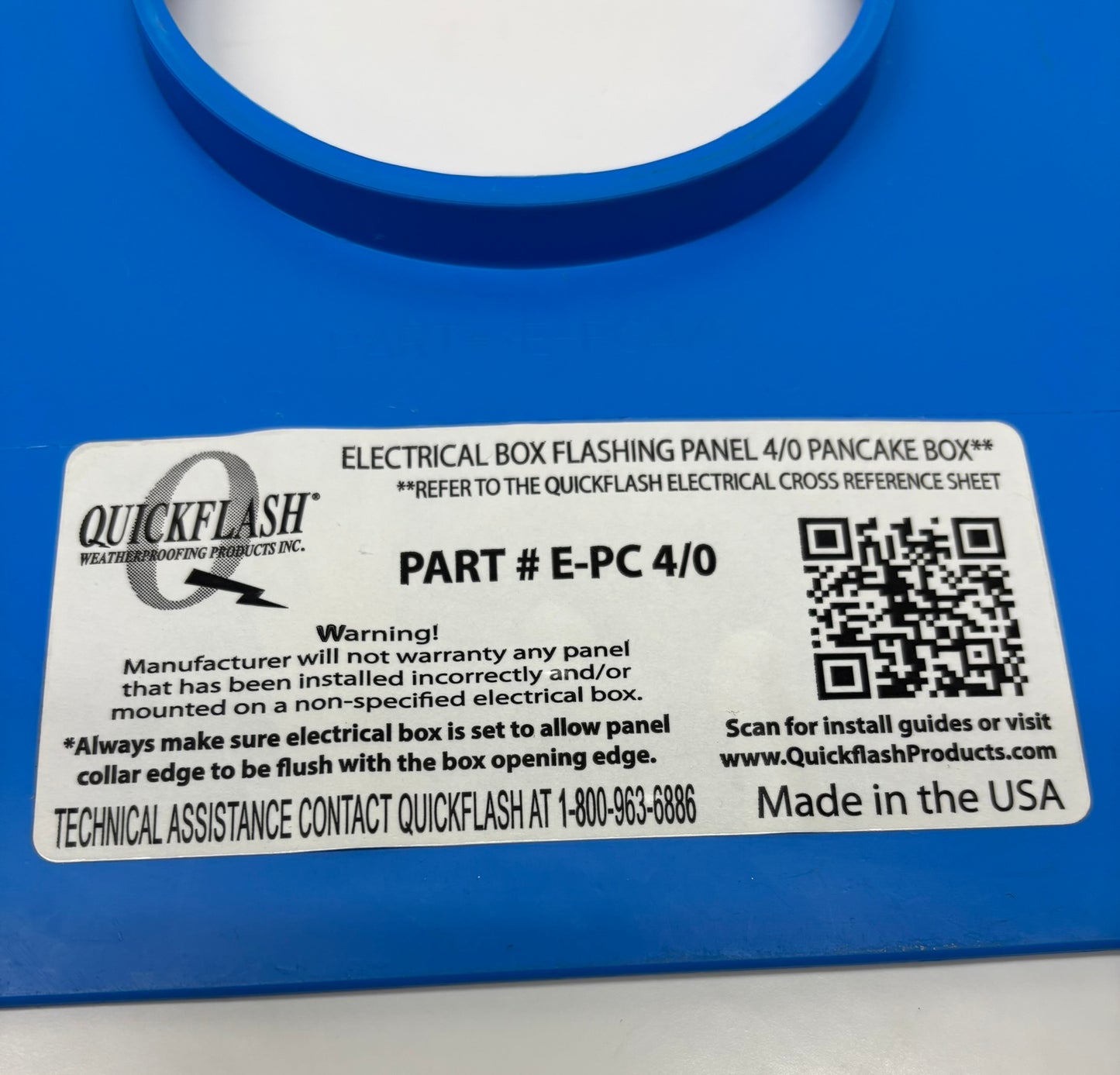 15 PACK Quickflash E-PC 4/0 Electrical Box Flashing Panel 4/0 Pancake Box
