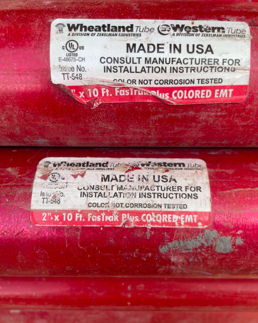 Wheatland 2" x 10 ft fast Trak Plus Colored EMT