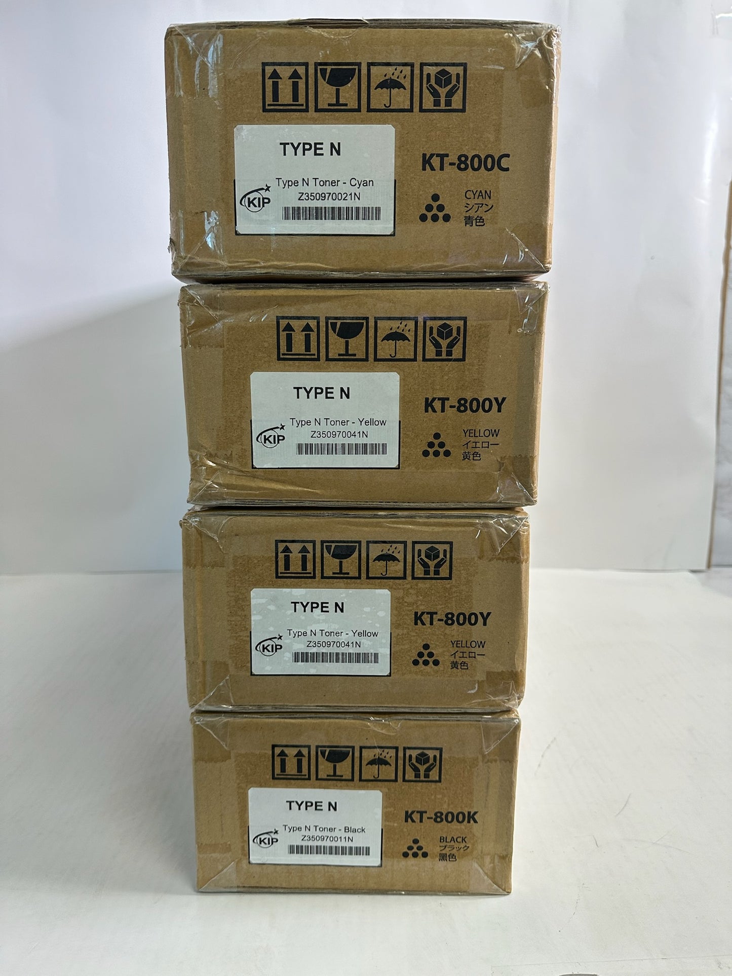 4 NEW OEM KIP 800,850,860 CYYK Toners KT-800 Z350970021N,41N,11N (NO Magenta)