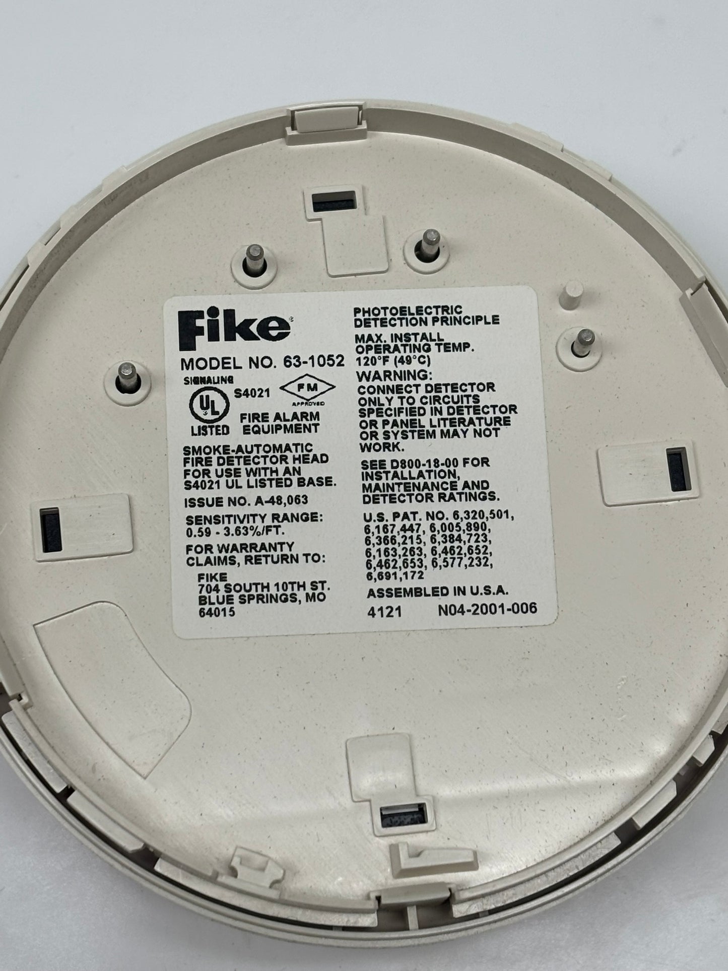 Fike 63-1052 Intelligent Photoelectric Smoke Detector
