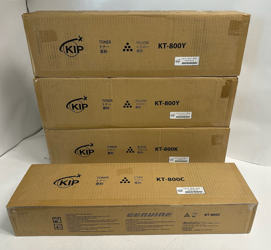 4 NEW OEM KIP 800,850,860 CYYK Toners KT-800 Z350970021N,41N,11N (NO Magenta)