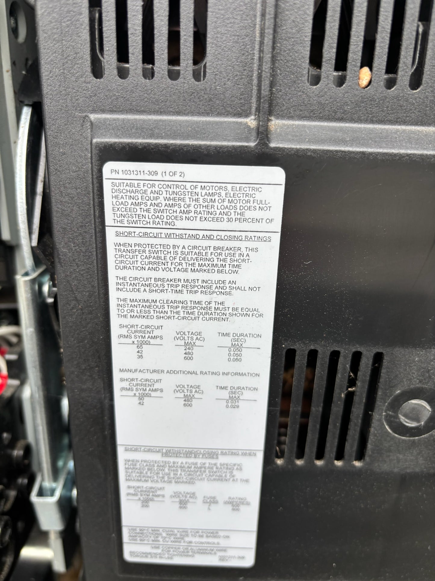 Kohler KBP-DMVA-0600S 600 AMP 480V Emergency Auto Transfer Switch W Bypass 01/15