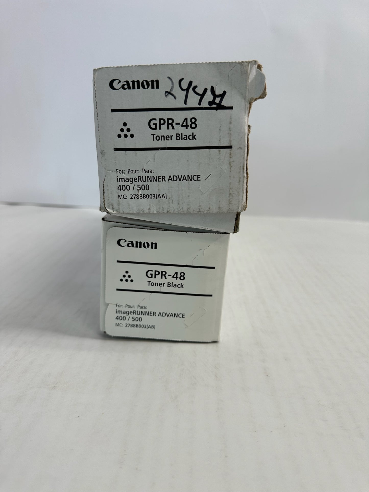 2 NEW OEM Canon iR ADV. 400iF,500iF Black Toner Cart. GPR-48 (1 New,1 open)