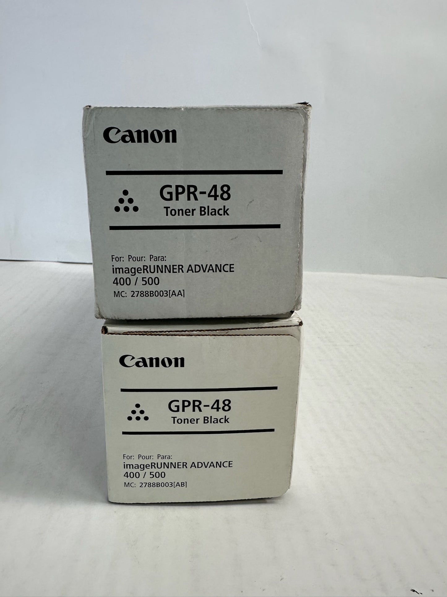 2 NEW OEM Canon iR ADV. 400iF,500iF Black Toner Cart. GPR-48 (1 New,1 open)
