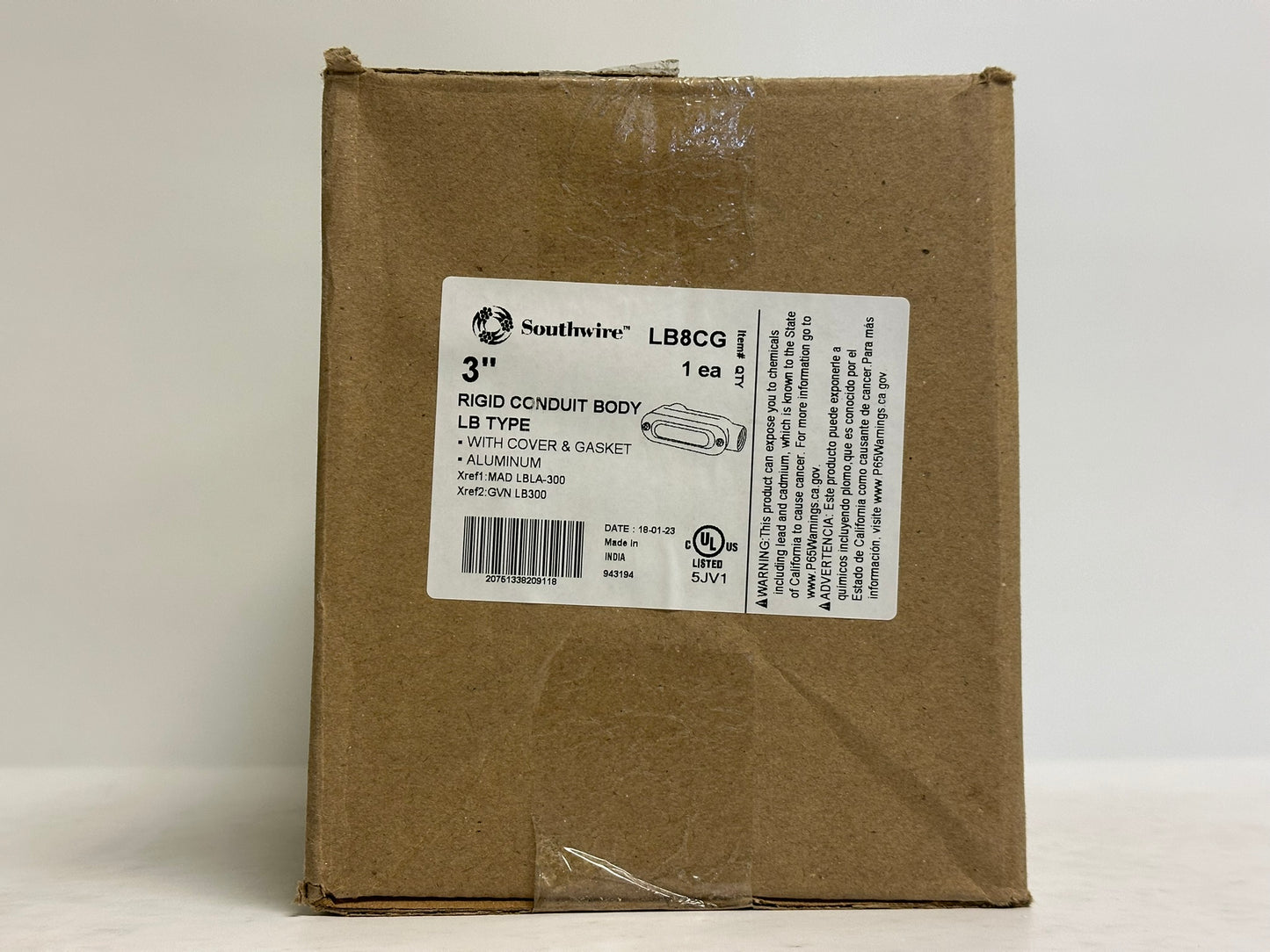 Southwire Topaz (LB8CG) 3" Rigid Conduit Bodies w Cover Threaded LB-Type