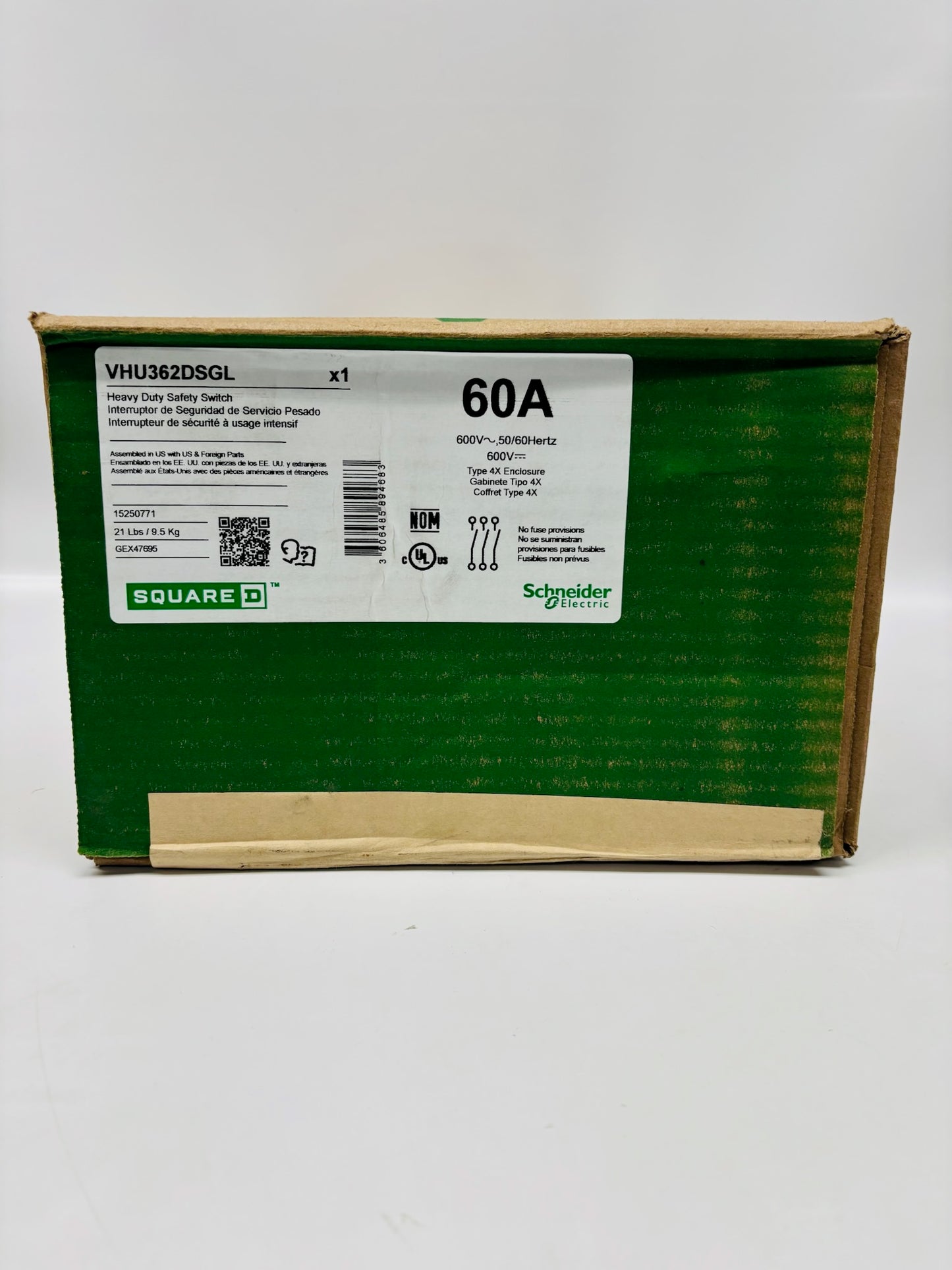 Stainless Steel Square D VHU362DSGL Heavy-Duty Non-Fusible Safety Switch