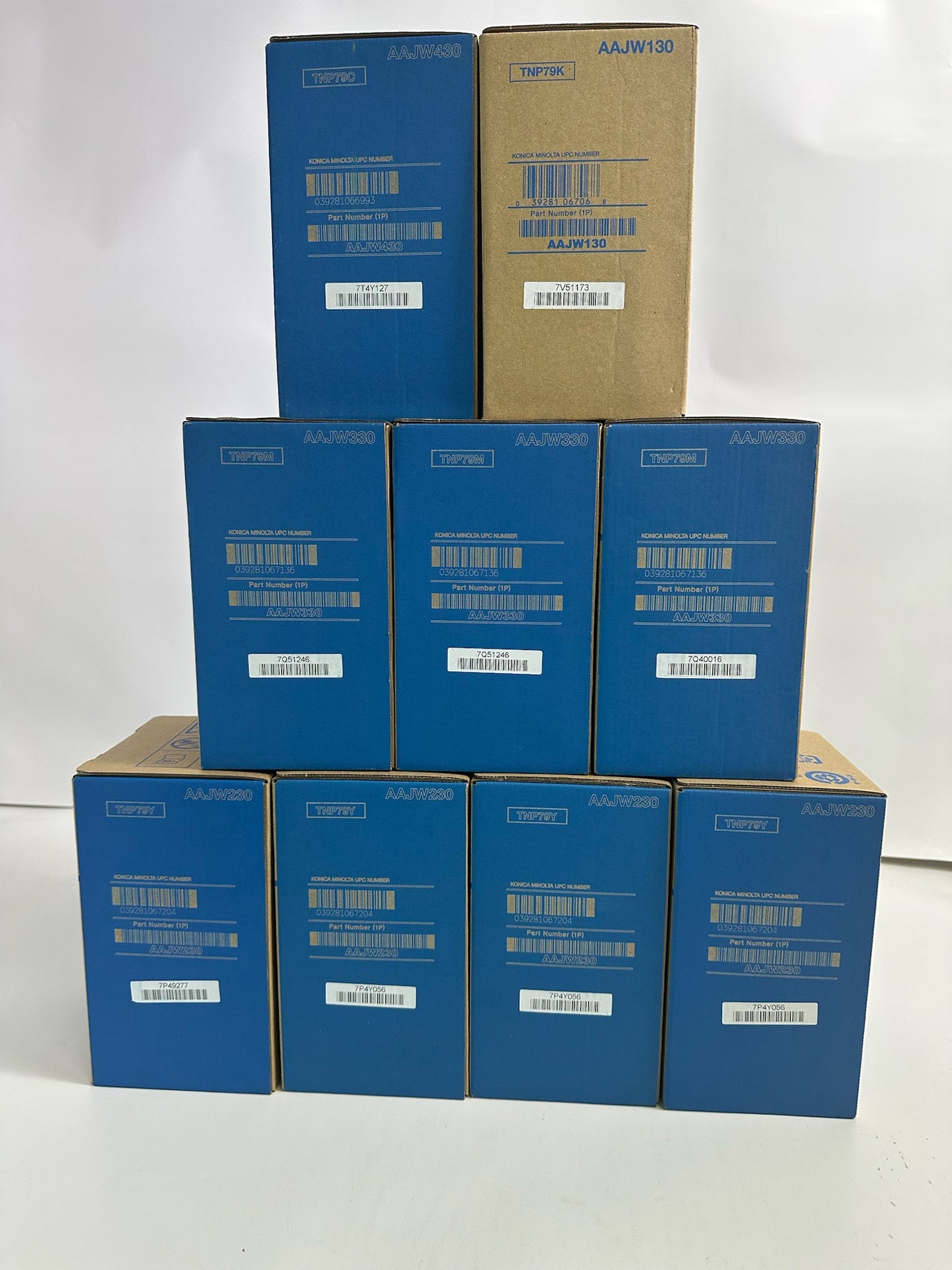 9 OEM Konica Minolta Bizhub C3350i,C3351i CMYK Toners TNP79 (AAJW430,330,230,130)