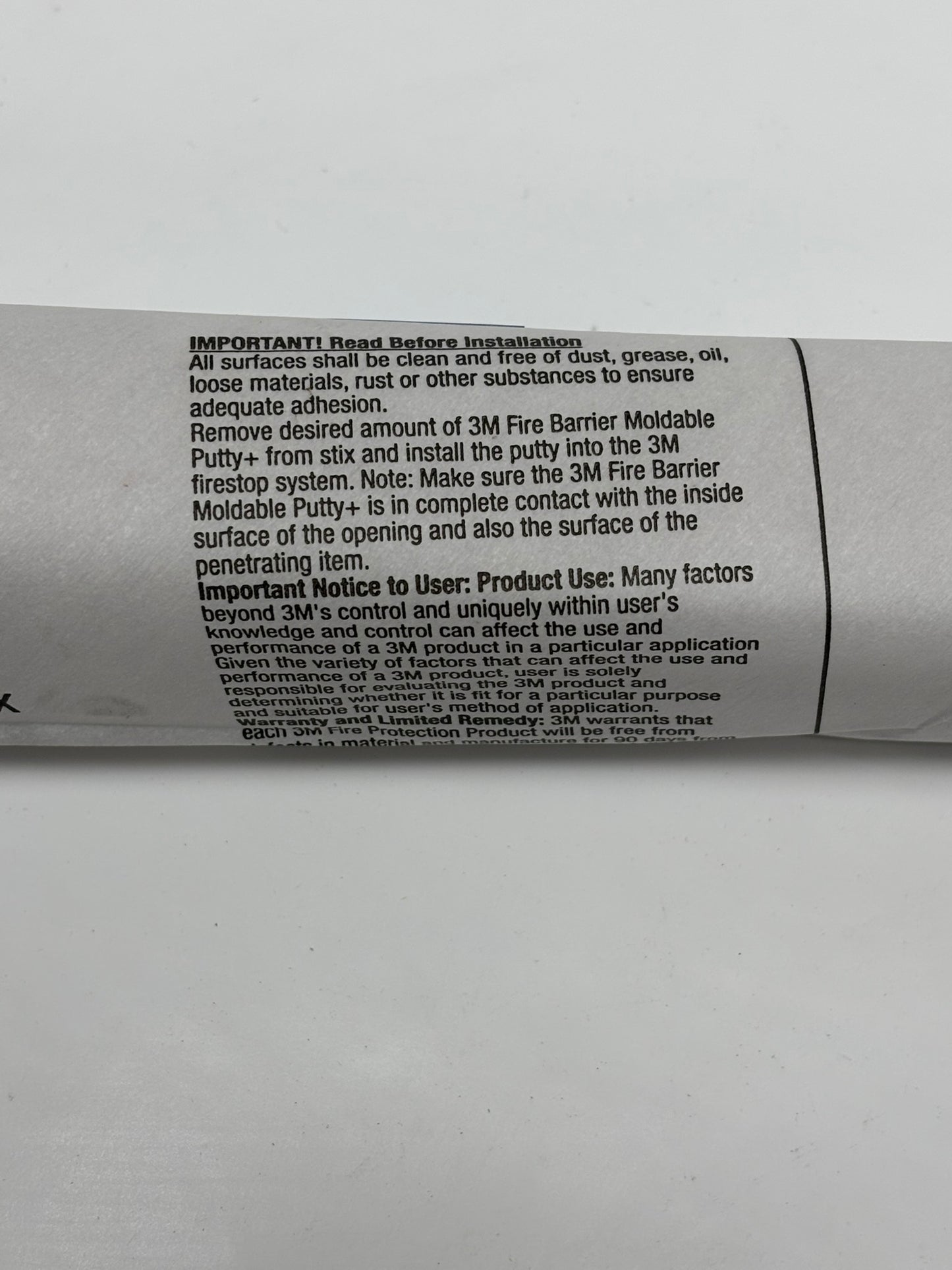 3 PACK Fire Barrier Moldable Putty Stix MP+ MSDS
