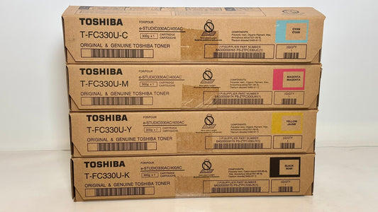 4 OEM Toshiba E STUDIO 330AC,400AC CMYK Toner Cartridges T-FC330U-C,M,Y,K