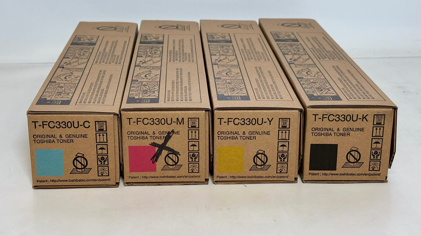 4 OEM Toshiba E STUDIO 330AC,400AC CMYK Toner Cartridges T-FC330U-C,M,Y,K