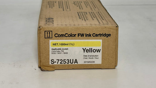 OEM Riso ComColor FW5000 FW5230 FW5231 Yellow Ink S-7253UA, S7253UA (Prod. Date:2019)