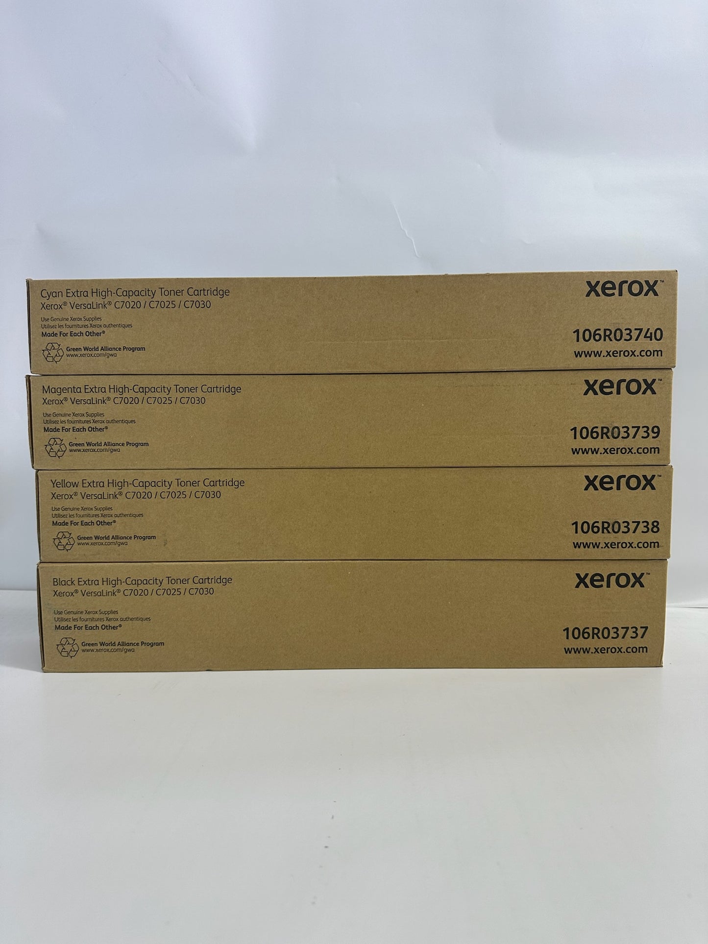 4 New OEM Xerox VersaLink C7020 C7030 CMYK EXTRA High Capacity Toners 106RO3737,38,39,40