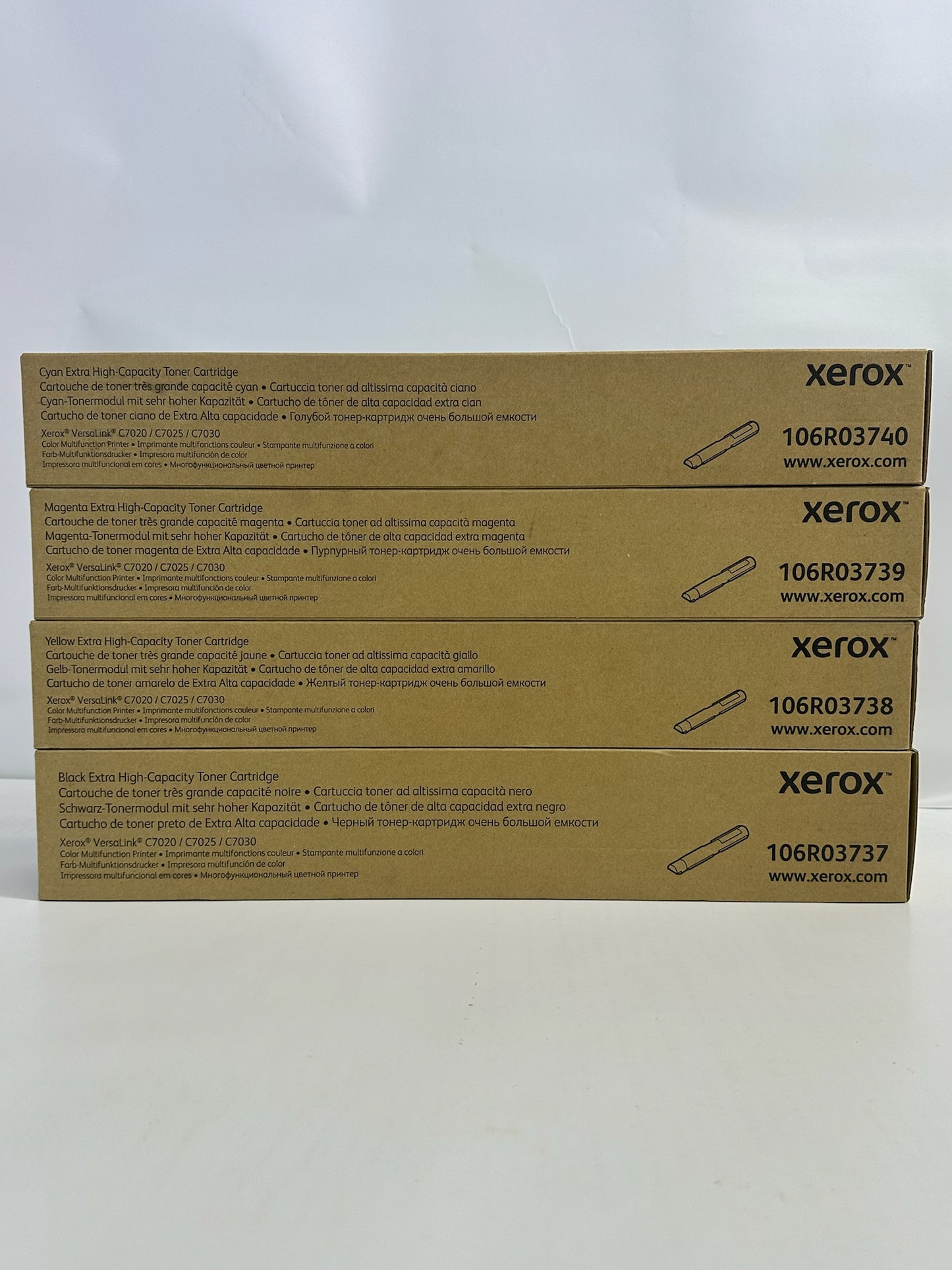 4 New OEM Xerox VersaLink C7020 C7030 CMYK EXTRA High Capacity Toners 106RO3737,38,39,40