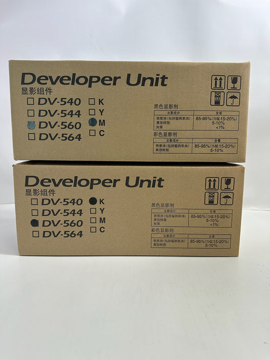 2 Genuine Kyocera ECOSYS M6026cidn,M6526cidn M,K Developer units DV-560M,DV-560K