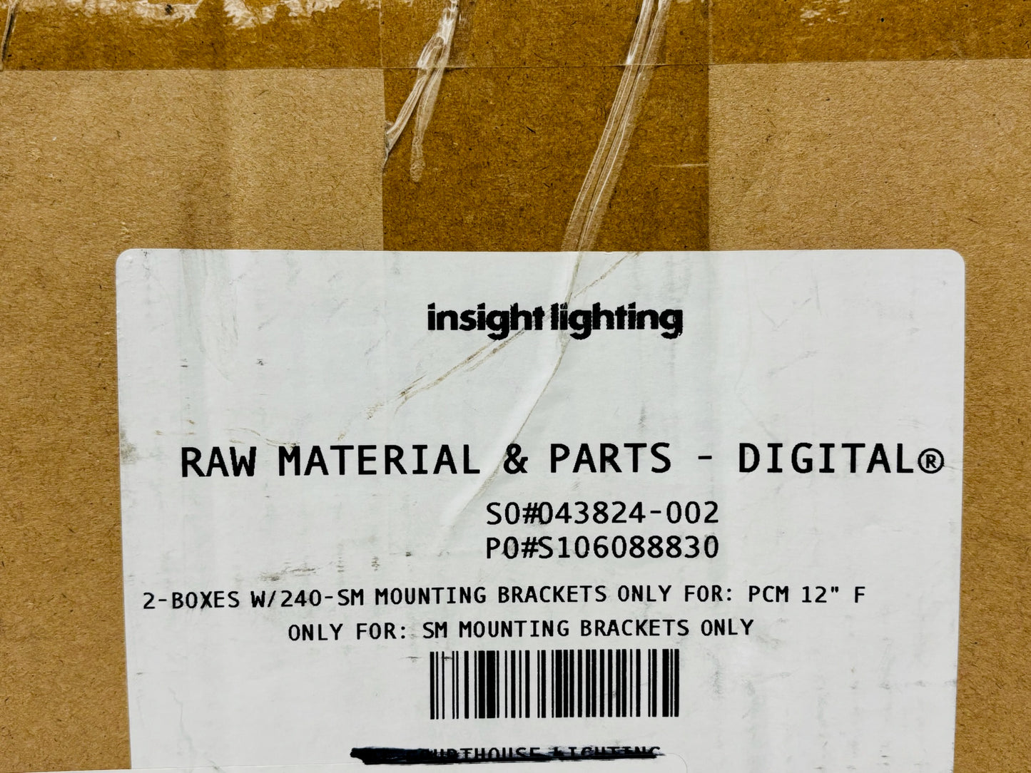 100Pk Insight Lighting PCM 12" Mounting Bracket