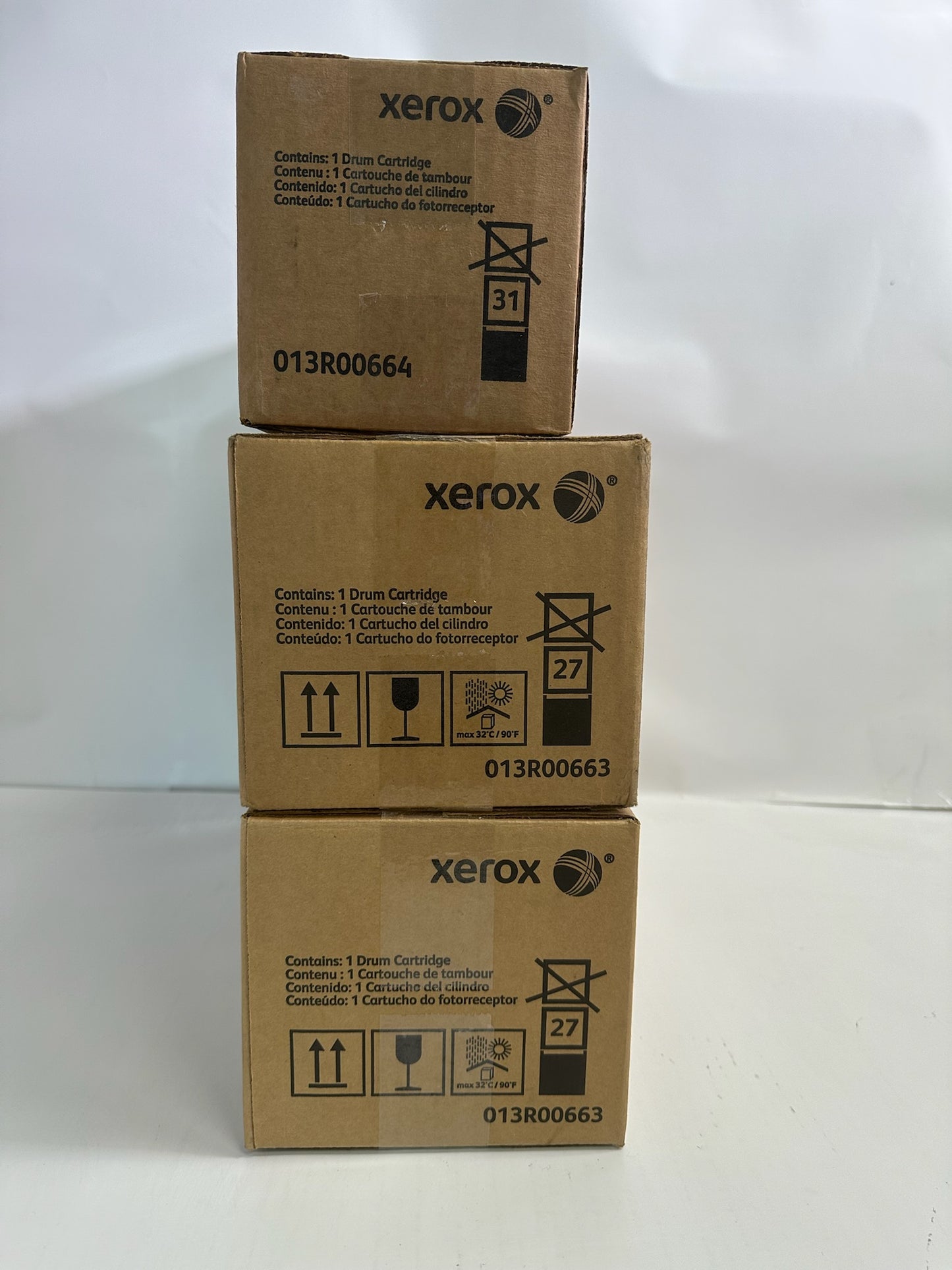 3 Genuine Xerox Color 550,560,570,C60,C70 Drum cartridges 013R00663,013R00664