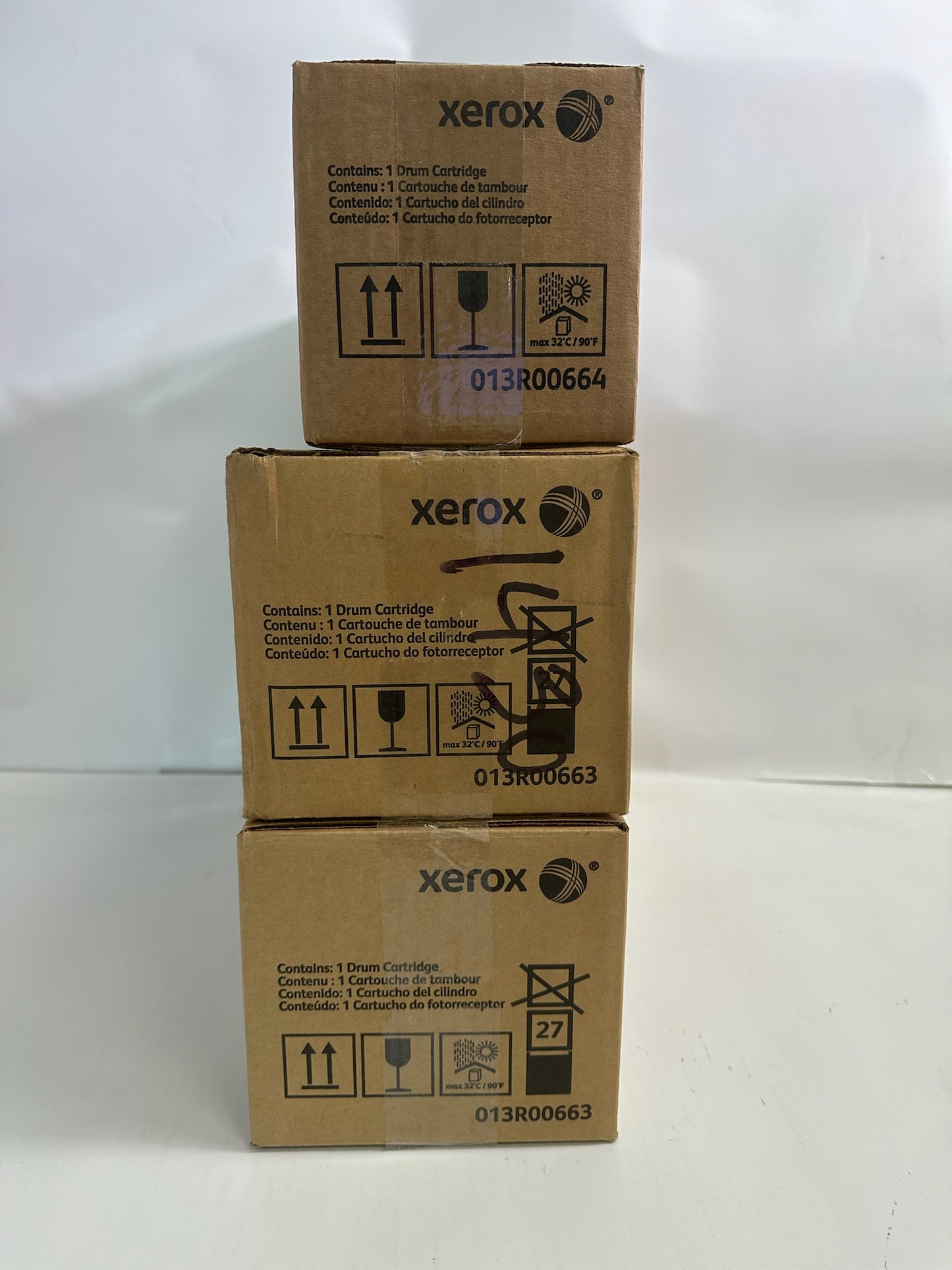 3 Genuine Xerox Color 550,560,570,C60,C70 Drum cartridges 013R00663,013R00664