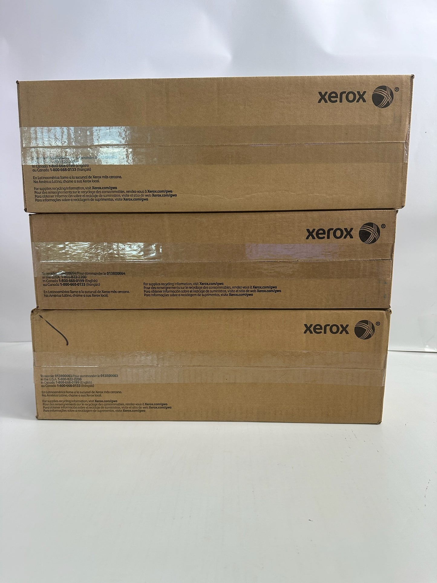 3 Genuine Xerox Color 550,560,570,C60,C70 Drum cartridges 013R00663,013R00664