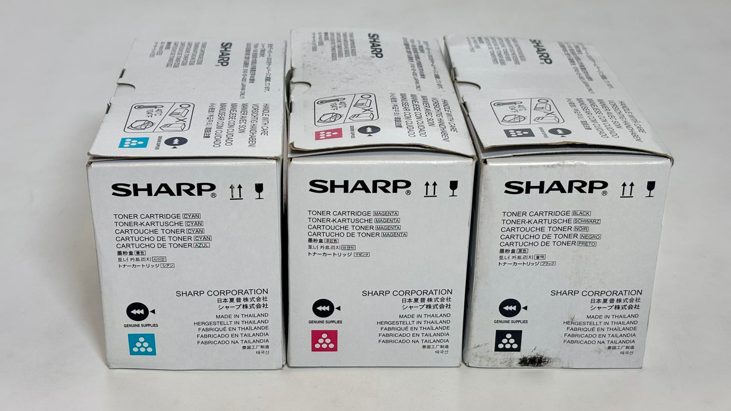 3 OEM Sharp MX-C300P,MX-303W,MX-304W CMK Toner Cartridges MX-C30NT