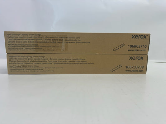 2 Genuine Xerox VersaLink C7020 C7030 CM EXTRA High Capacity Toners 106RO3737,40
