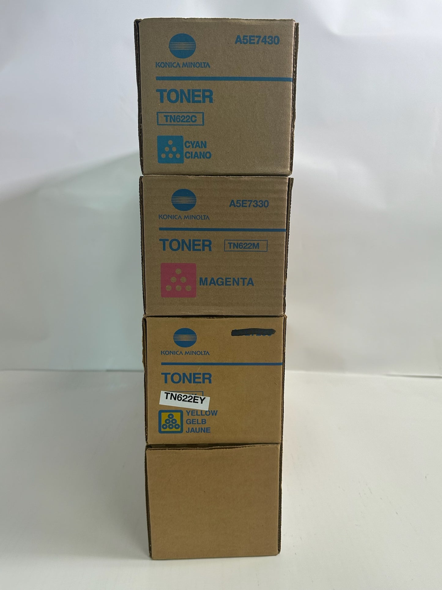 4 Genuine Konica Minolta bizhub Press C1085,C1100 CMYK Toner Cartridges TN622