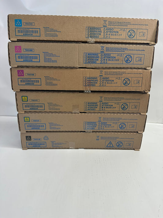 6 Genuine Konica Bizhub C458,C558,C658 CMMYYK Toners TN514(TN514 CMY, TN514JK)