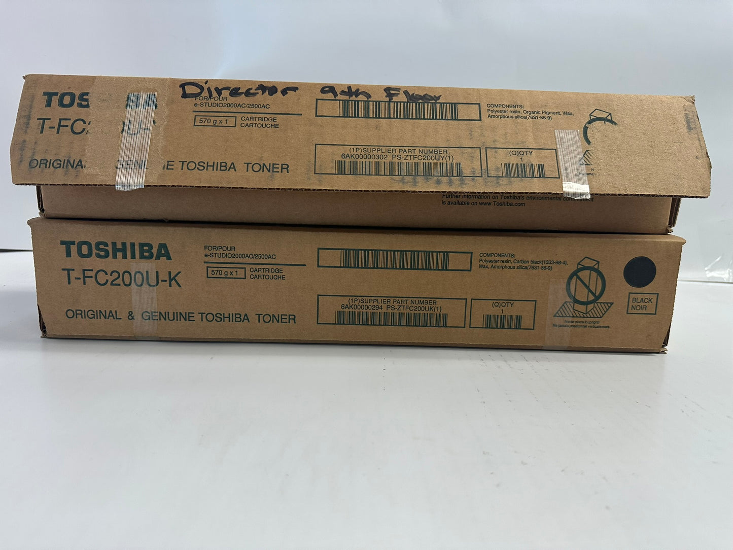 2 OEM Toshiba e-STUDIO 2000AC,2500AC YK Toner T-FC200U-Y, T-FC200U-K (Open Yel)