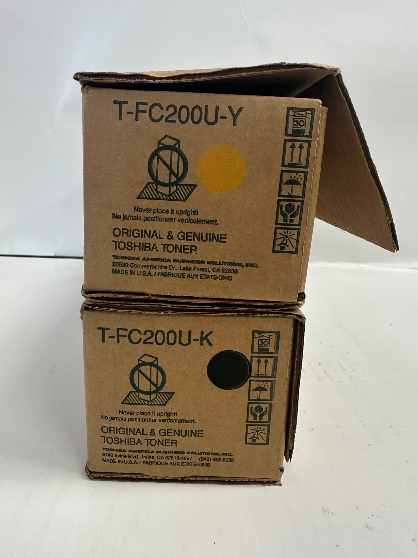 2 OEM Toshiba e-STUDIO 2000AC,2500AC YK Toner T-FC200U-Y, T-FC200U-K (Open Yel)