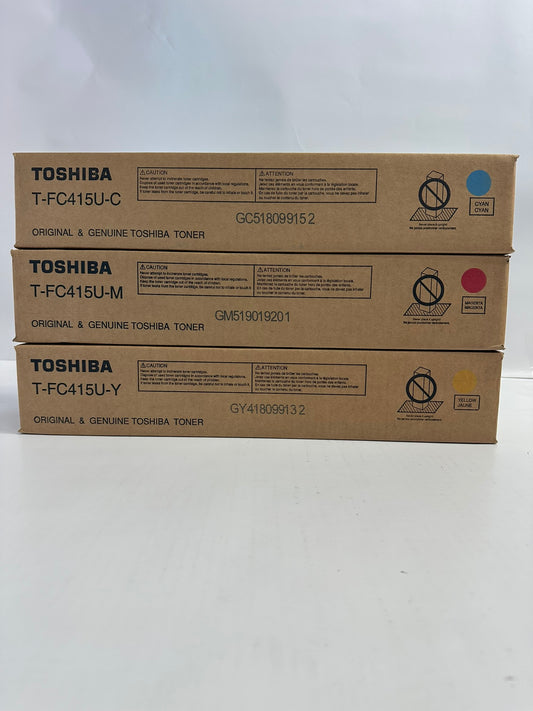 3 New Genuine Toshiba E Studio 2515AC,3015AC CMY Toners T-FC415U (No Black)