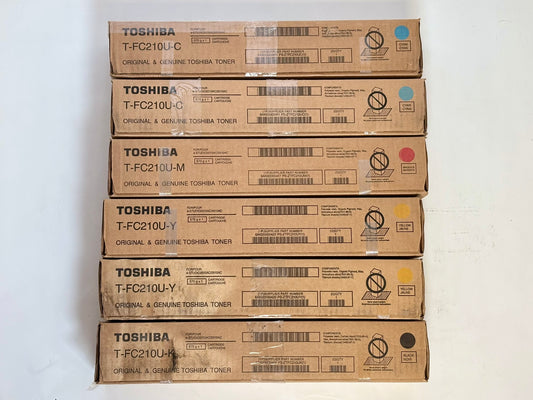 6 Cosmetic OEM Toshiba e-STUDIO 2010AC,2510AC CCMYYK Toner Cartridges T-FC210U