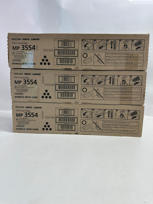 3 New Genuine Ricoh,Savin,Lanier MP3554,MP2554SP Black Toners 842124