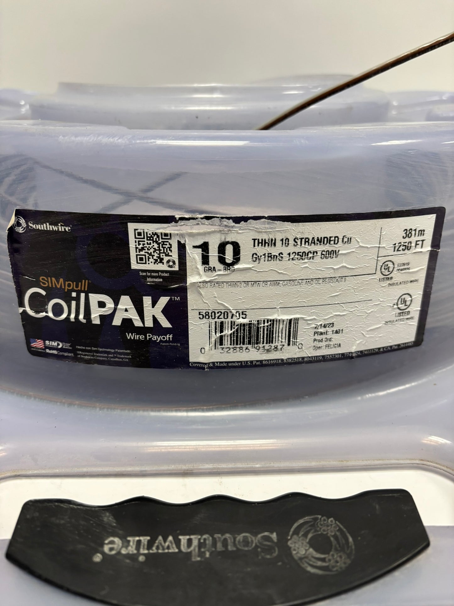SouthWire CoilPAK 10 Gray Brown THHN 600V 472Ft 144m 58020705