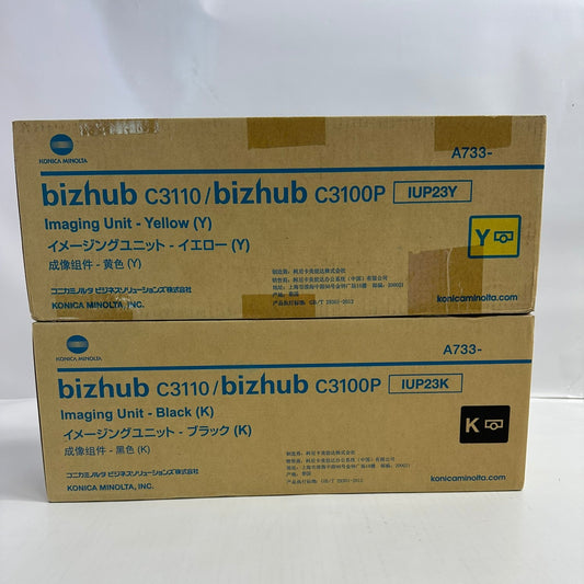 2 Genuine Konica Bizhub C3110,C3100P Yellow and Black Imaging Unit IUP23Y,IUP23K