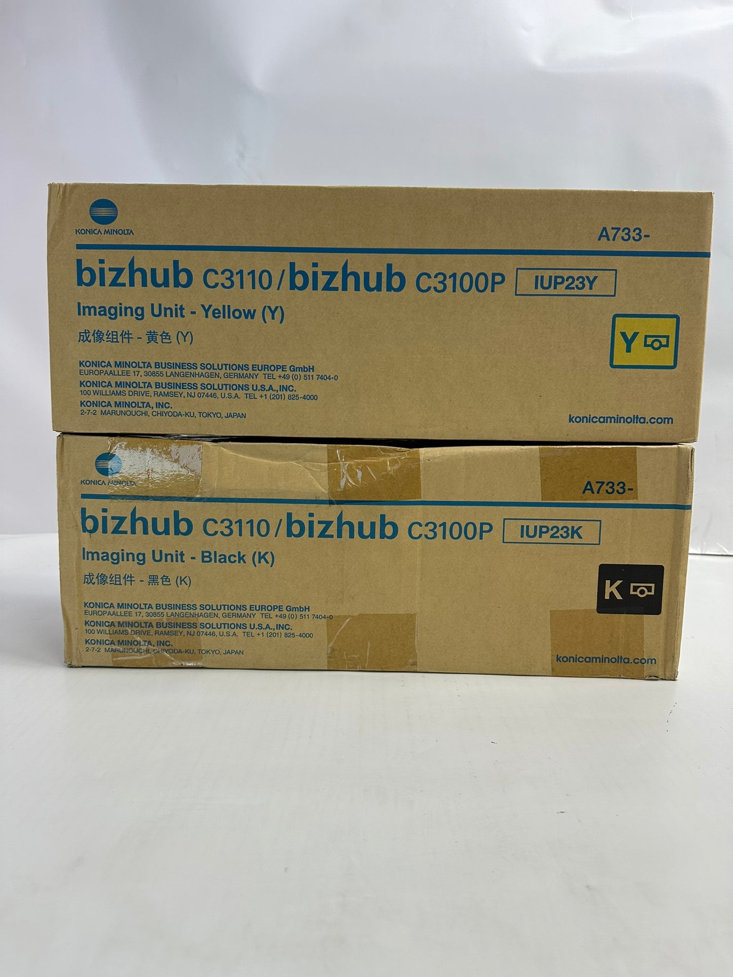 2 Genuine Konica Bizhub C3110,C3100P Yellow and Black Imaging Unit IUP23Y,IUP23K