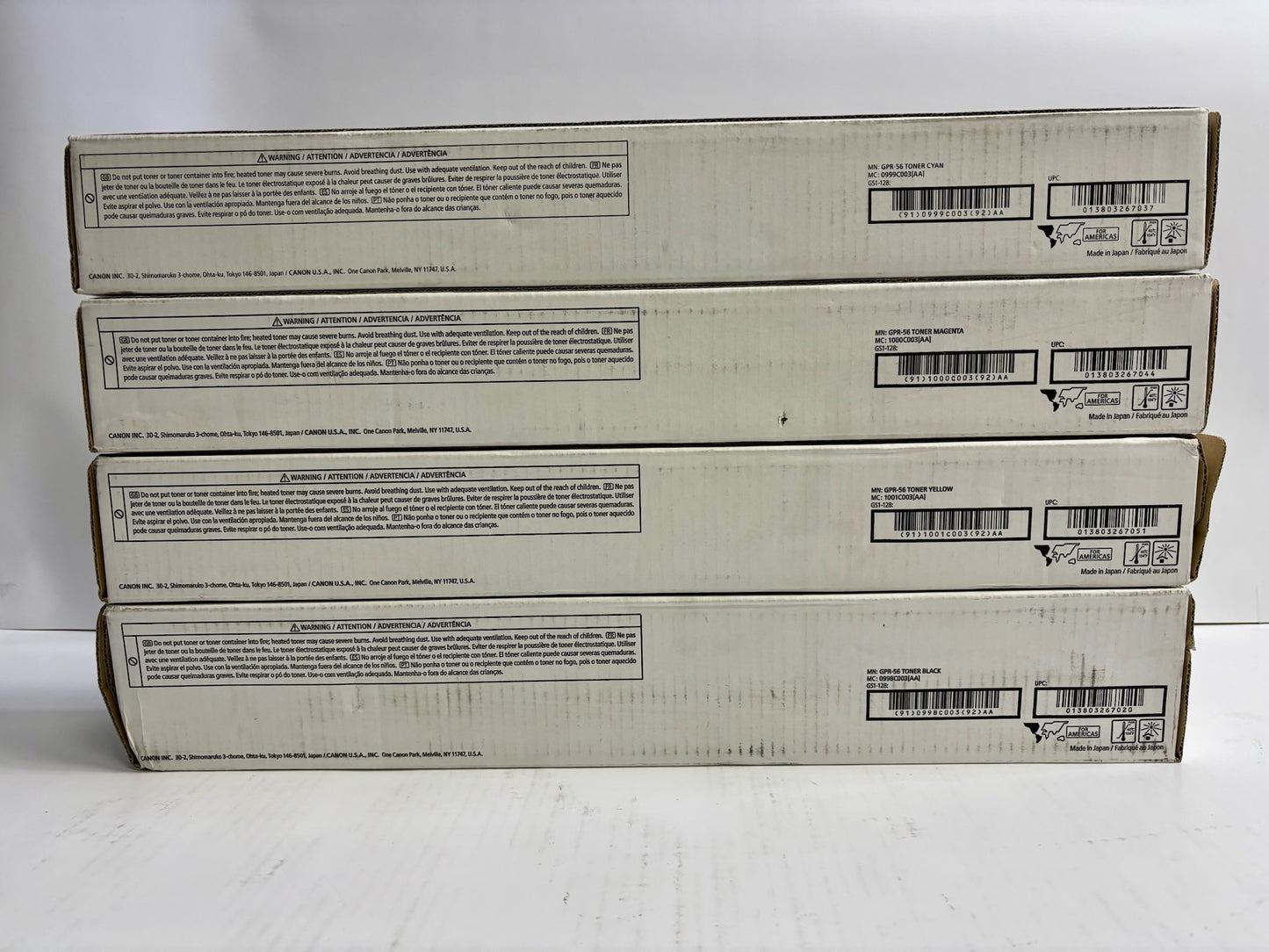 4 Genuine Canon iR Adv C7565,C7570,C7580 CMYK Toners GPR-56