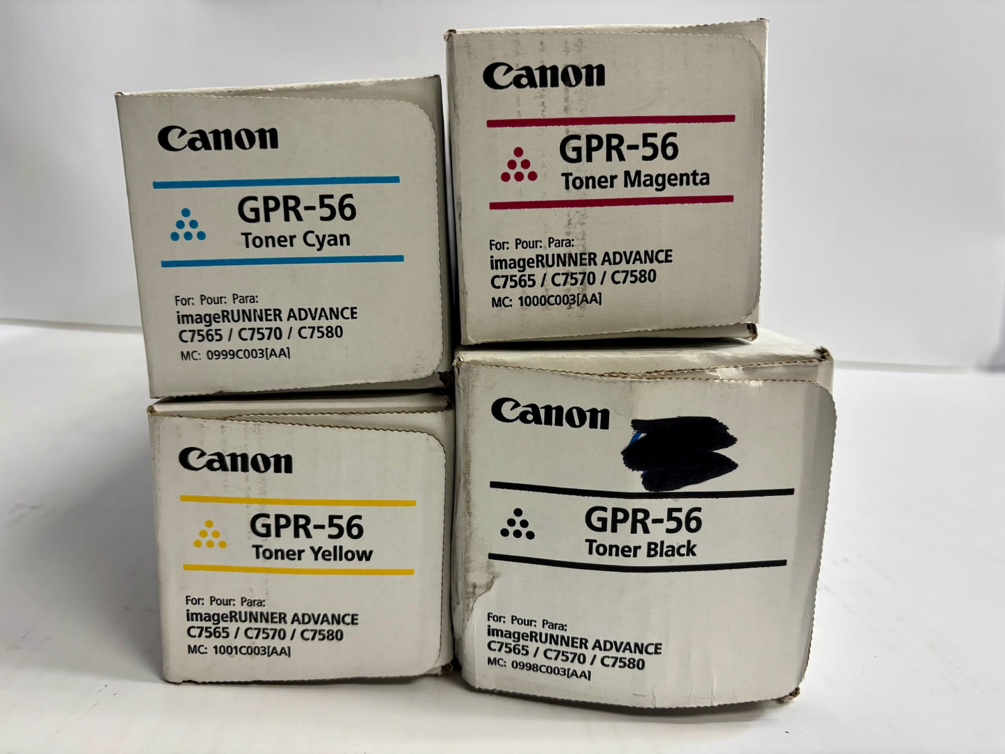 4 Genuine Canon iR Adv C7565,C7570,C7580 CMYK Toners GPR-56