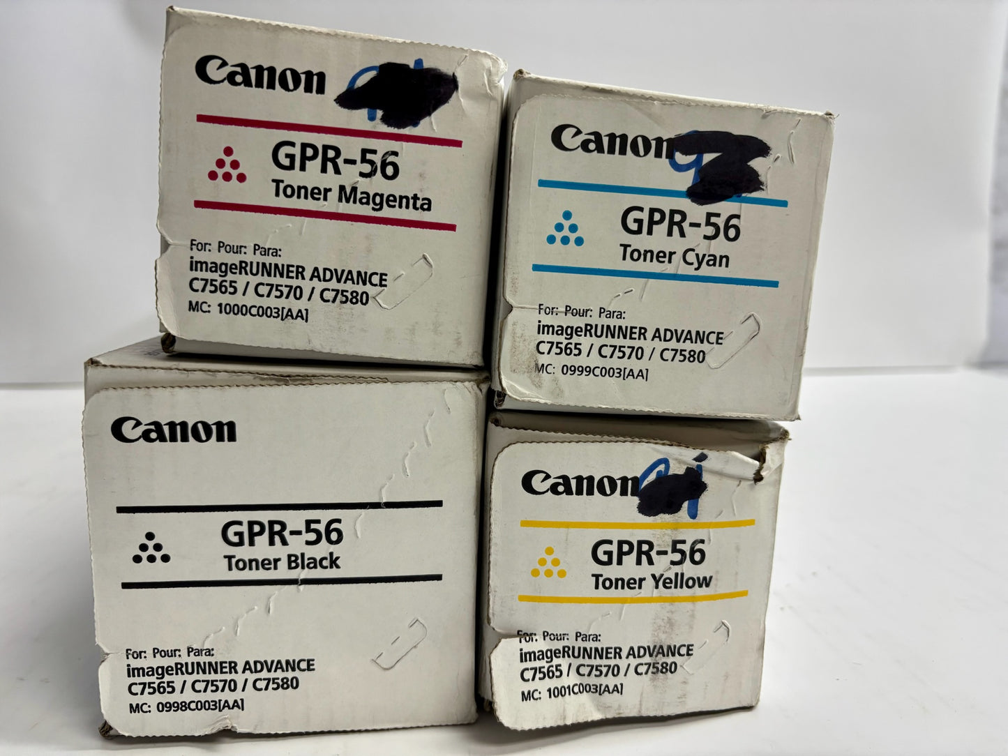 4 Genuine Canon iR Adv C7565,C7570,C7580 CMYK Toners GPR-56