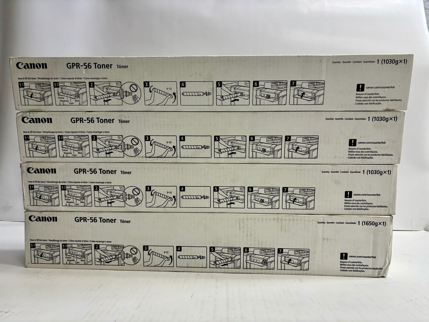 4 Genuine Canon iR Adv C7565,C7570,C7580 CMYK Toners GPR-56