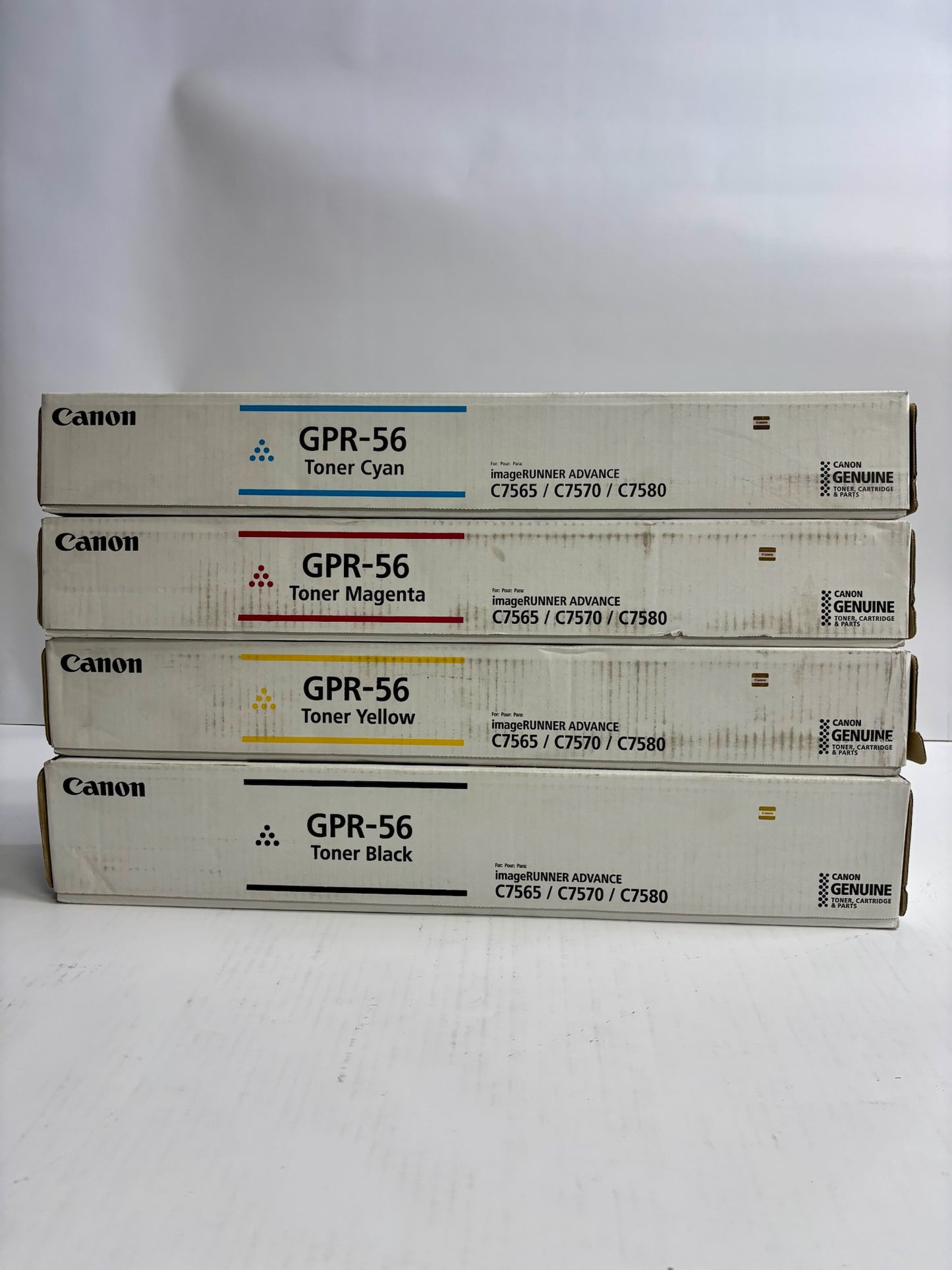 4 Genuine Canon iR Adv C7565,C7570,C7580 CMYK Toners GPR-56
