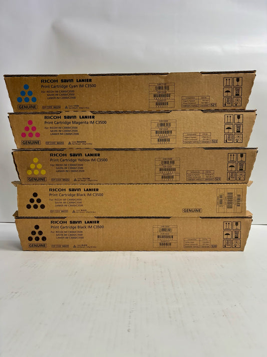 5 Genuine Ricoh IMC3500,C3000 CMYKK Toners 842251,842252,842253,842254
