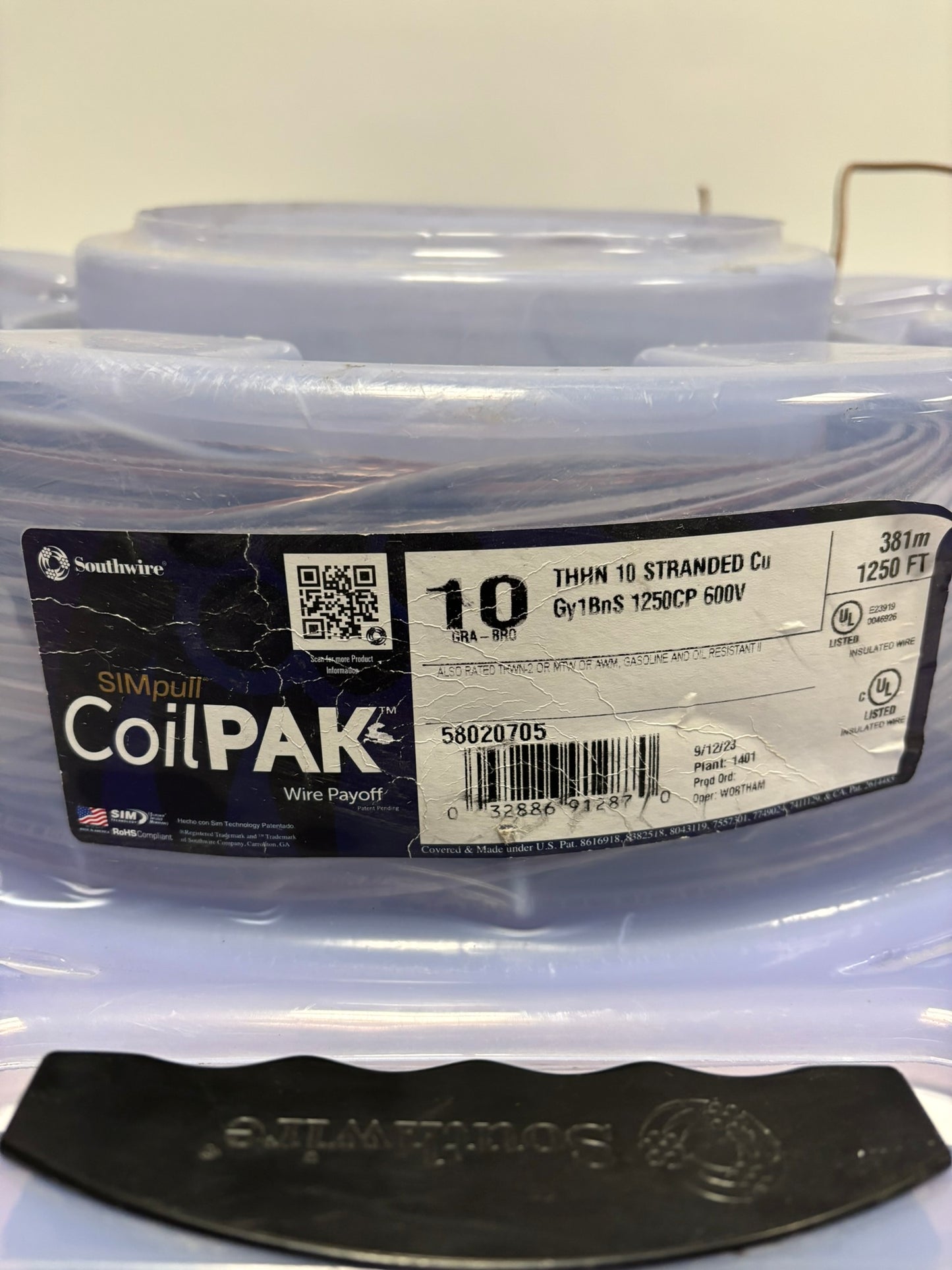 SouthWire CoilPAK 10 Gray Brown THHN 600V 1040Ft 317m 58020705