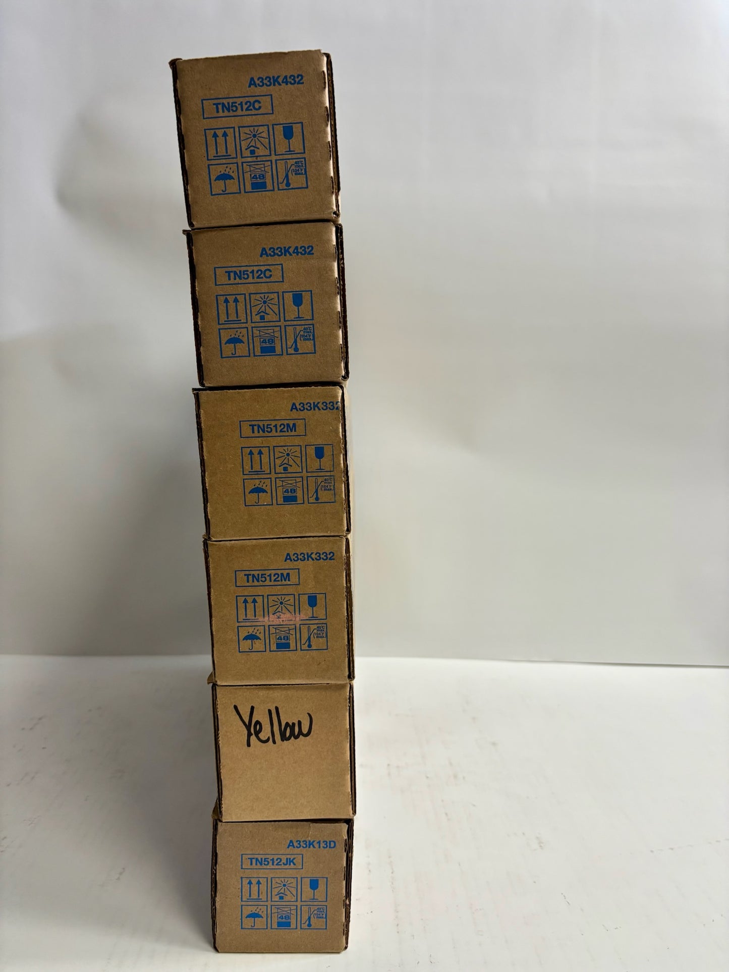 6 Genuine Konica BH C454,C454e,C554,C554e TN512 CCMMYK Toners TN512AY, TN512JK