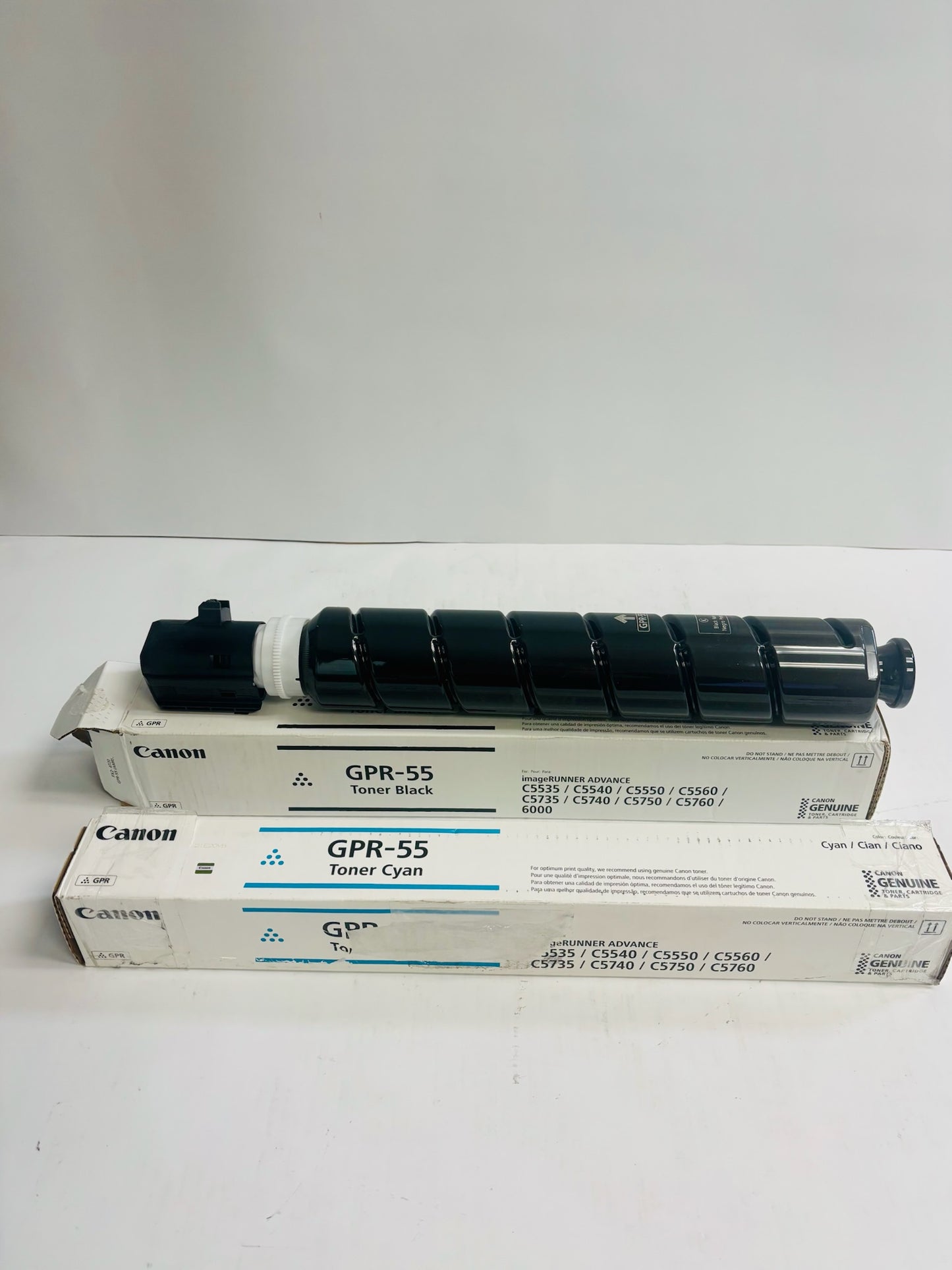 2 Open OEM Canon iRA C5535i,C5540i,C5550 Cyan & Black Toners GPR-55C, GPR-55K