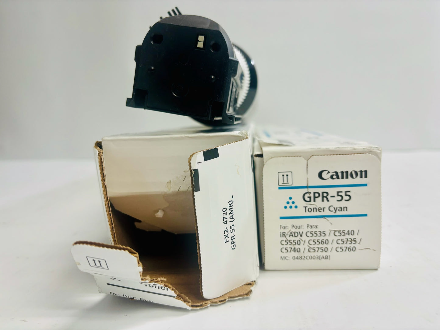 2 Open OEM Canon iRA C5535i,C5540i,C5550 Cyan & Black Toners GPR-55C, GPR-55K